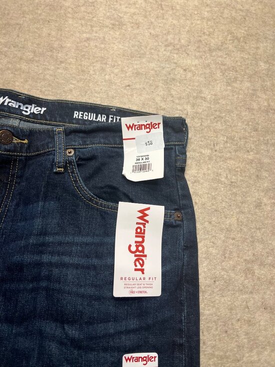 Wrangler Regular Fit Straight Leg Denim Jeans Men's 36 X 30 - Picture 4 of 11